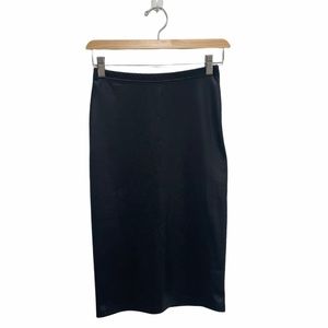 Topshop Faux Leather Slit Black Moto Pencil Skirt